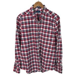 BF1498 Men’s Simply Southern Brand Preppy Plaid Button Down Shirt L